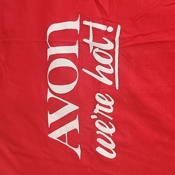 Hanes Tops - VINTAGE Hanes Fifty-Fiftt Made in the USA Single Stitch Avon We're Hot Red Tee